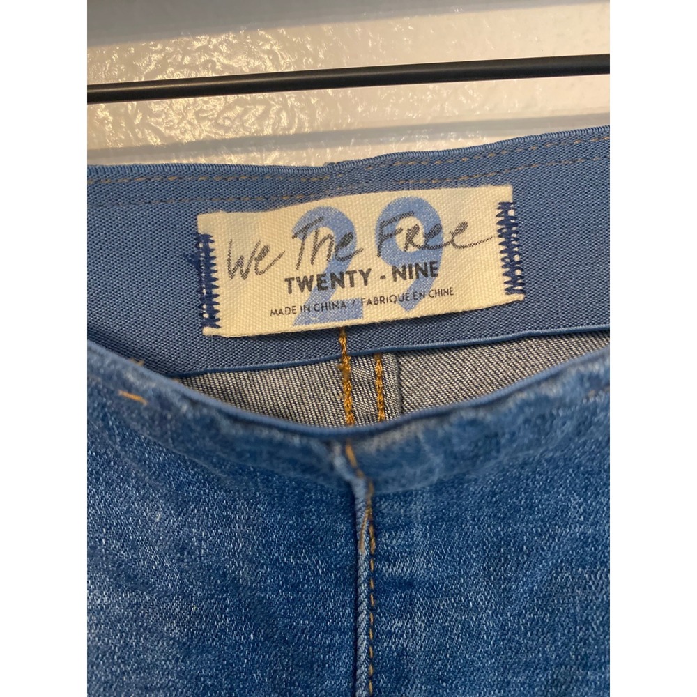 Free People We The Free Penny Pull On Flare Jeans Raw Hem Blue Womens 29 - Picture 3 of 13